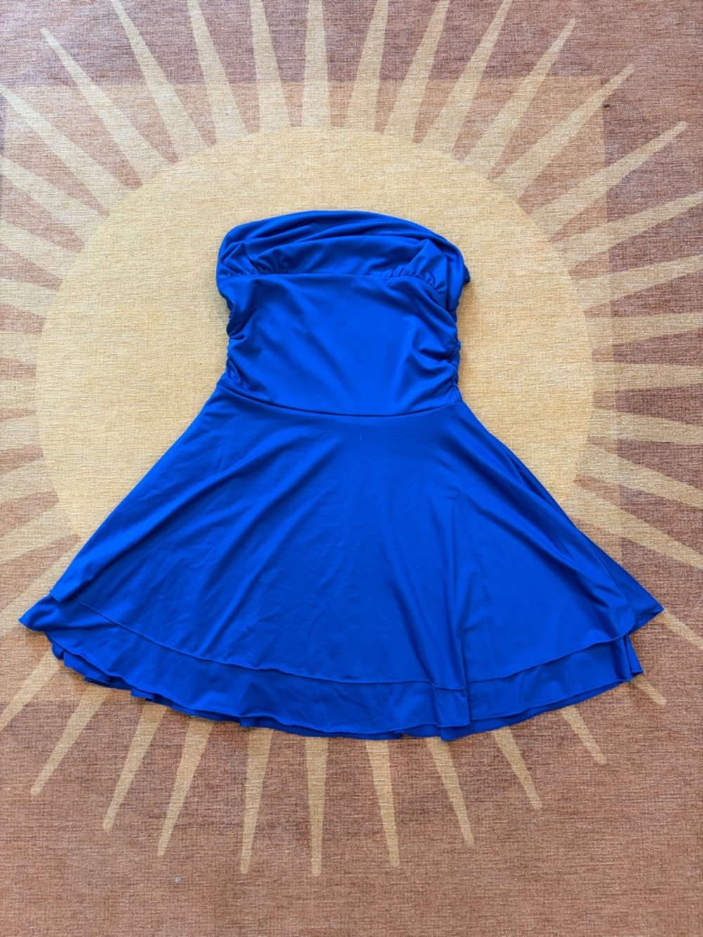 Strapless Royal Blue Skater Dress
